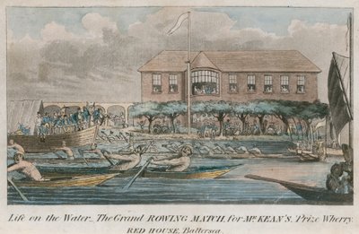 Leben auf dem Wasser, das große Ruderwettbewerb um McKeans Preis Wherry, Red House, Battersea von English School