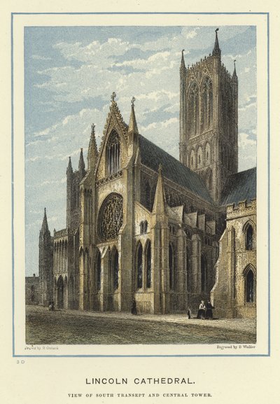 Kathedrale von Lincoln, Blick auf den Südtransept und den zentralen Turm von English School