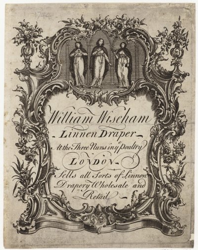 Leinenhändler, William Wiseham, Visitenkarte von English School