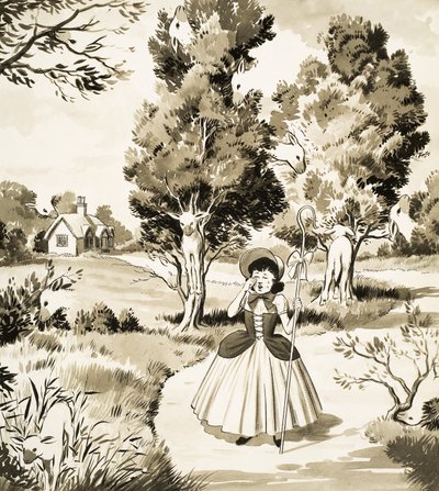 Rätselseite von Little Bo Peep von English School