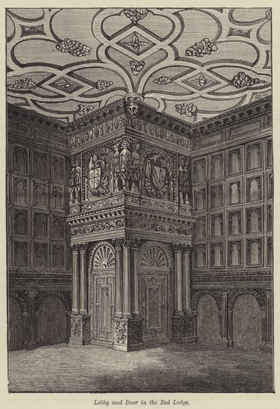 Lobby und Tür in der Red Lodge von English School