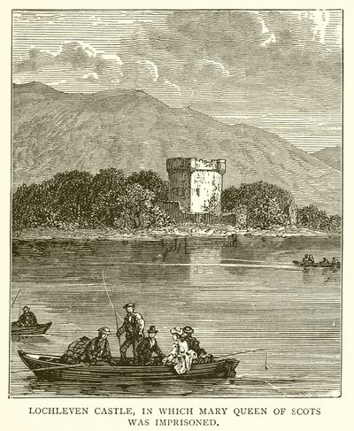 Schloss Lochleven, in dem Maria Stuart eingesperrt war von English School