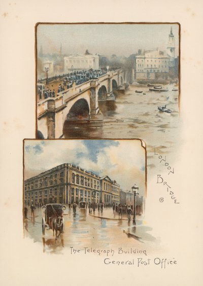 London Bridge, das Telegraphengebäude, Hauptpostamt von English School