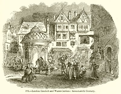 Londoner Wasserleitung und Winterträger: 17. Jahrhundert von English School