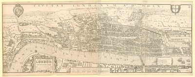 London zur Zeit von Königin Elizabeth I, eine Faksimile (reduziert) der Karte von Aggas 1560 von English School