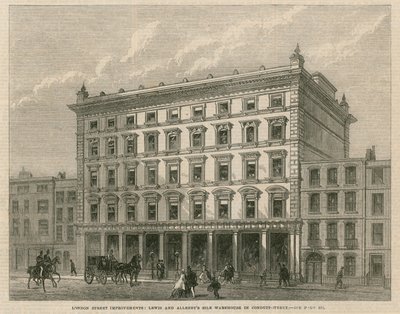 Londoner Straßenverbesserungen: Lewis und Allenbys Seidenlager in der Conduit Street von English School