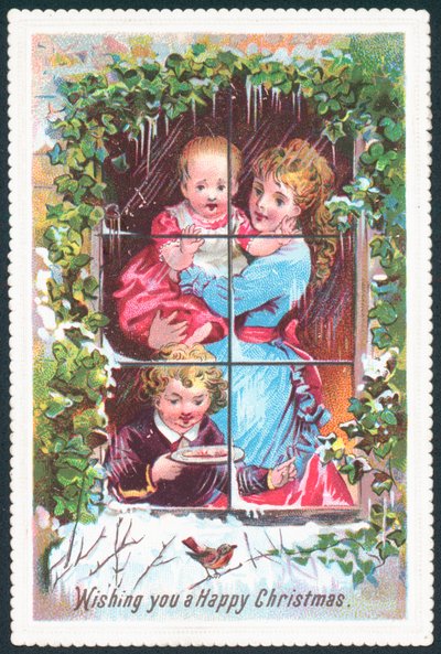 Aus dem Fenster schauen, Weihnachtskarte von English School