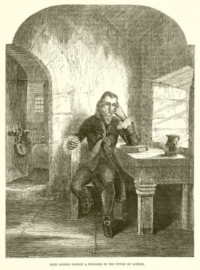 Lord George Gordon als Gefangener im Tower of London von English School
