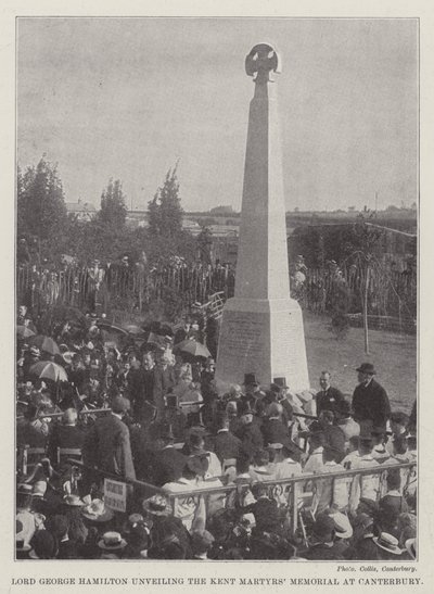 Lord George Hamilton enthüllt das Kent Martyrs