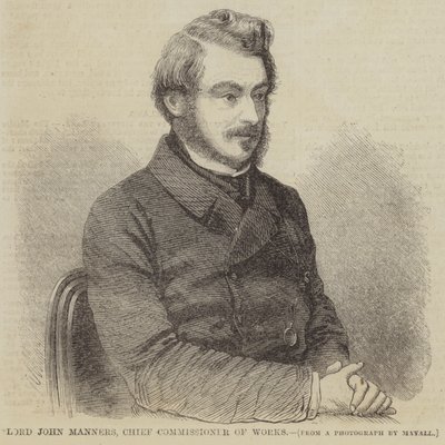 Lord John Manners, Hauptkommissar für Arbeiten (Gravur) von English School