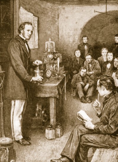 Lord Kelvin begann seine wissenschaftlichen Forschungen in Glasgow in einem Weinkeller, den er in ein Labor umwandelte von English School