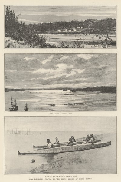 Lord Lonsdales Reisen in den arktischen Regionen Nordamerikas (Gravur) von English School