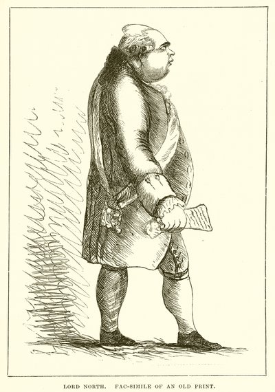 Lord North. Faksimile eines alten Drucks von English School