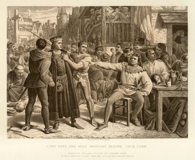 Lord Saye und Sele vor Jack Cade gebracht von English School