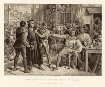 Lord Saye und Sele vor Jack Cade; nach einem Originalbild von Charles Lucy von English School