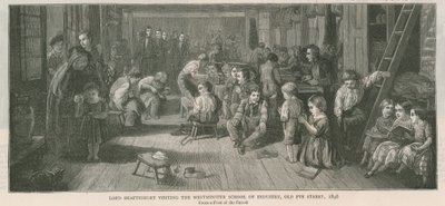 Lord Shaftesbury besucht die Westminster School of Industry, Old Pye Street, London, 1846 von English School