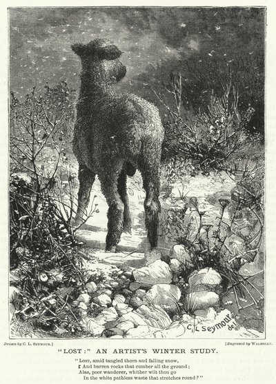 "Verloren," eine Winterstudie eines Künstlers (Stich) von English School