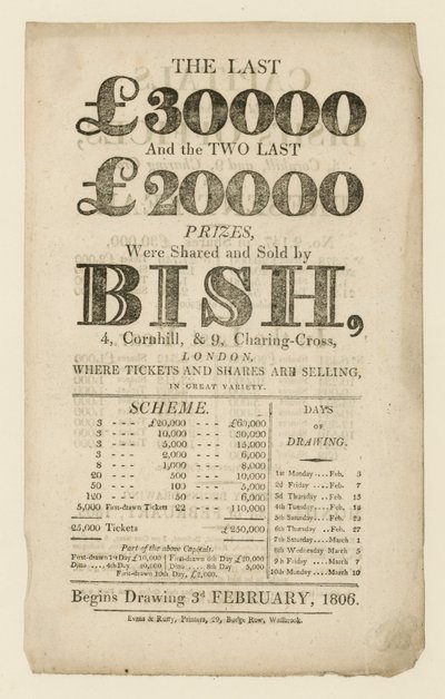 Lotterieanzeige von English School