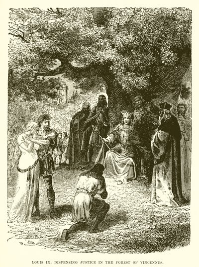 Ludwig IX. spricht Recht im Wald von Vincennes von English School