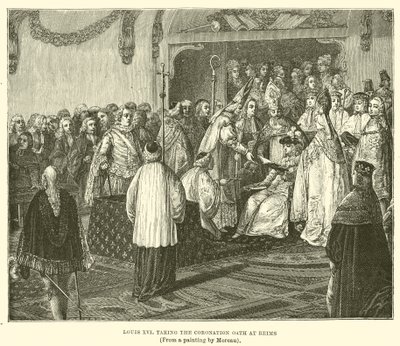 Ludwig XVI. legt den Krönungseid in Reims ab von English School