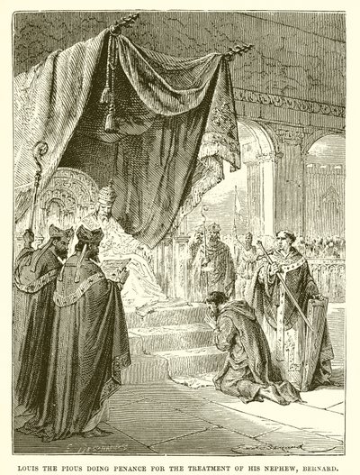 Ludwig der Fromme tut Buße für die Behandlung seines Neffen Bernhard von English School