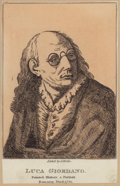 Luca Giordano, italienischer Maler und Druckgrafiker (Radierung) von English School