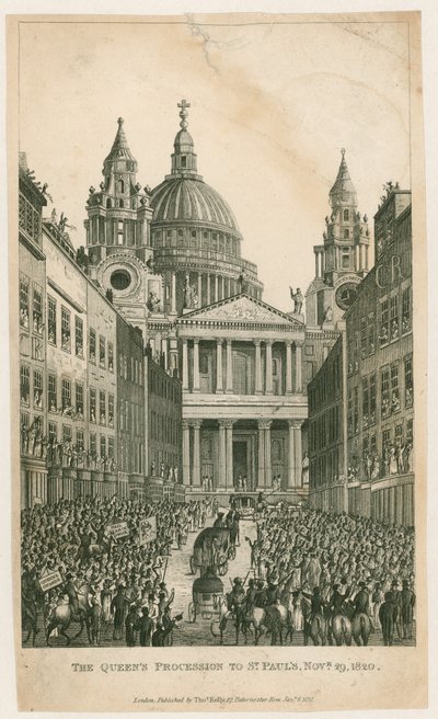 Ludgate Hill. Die Prozession der Königin zur St. Pauls-Kathedrale, 29. November 1820 von English School