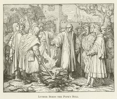 Luther verbrennt die päpstliche Bulle von English School