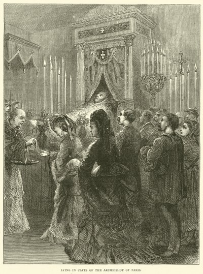 Aufbahrung des Erzbischofs von Paris, 1871 von English School