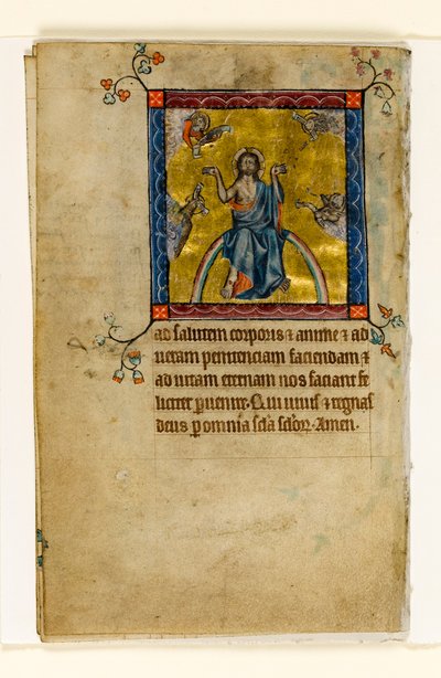 MS 1-2005, fol. 8v: Christus im Gericht, Miniatur aus dem Macclesfield Psalter, Use of Sarum, Ostanglien, um 1330 von English School