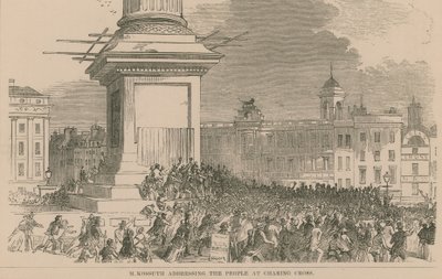 M. Kossuth spricht zu den Menschen am Charing Cross von English School