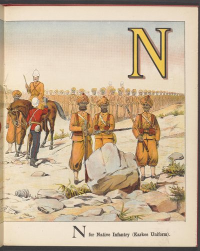 M für Marine Light Infantry N für Native Infantry (Khaki-Uniform) von English School