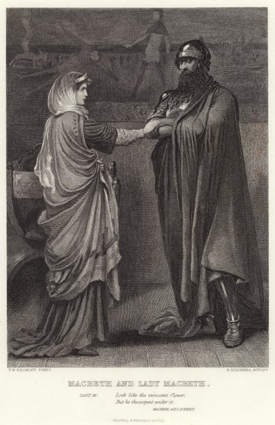 Macbeth und Lady Macbeth, Macbeth, Akt I, Szene V von English School