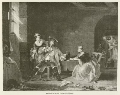 Macheath mit Lucy und Polly (Gravur) von English School