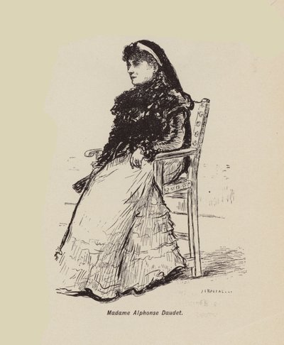 Madame Alphonse Daudet (Lithografie) von English School