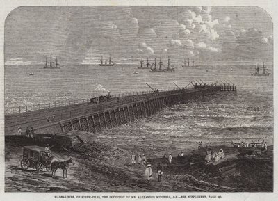 Madras Pier auf Schraubenpfählen, die Erfindung von Mr. Alexander Mitchell, CE von English School