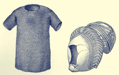 Kettenhemd und Silberhelm, vor 450 n. Chr., aus 