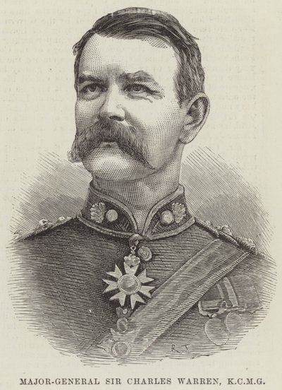 Generalmajor Sir Charles Warren, KCMG (Gravur) von English School