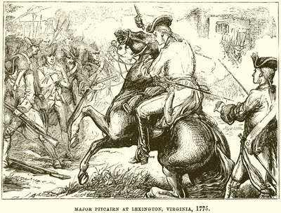 Major Pitcairn in Lexington, Virginia, 1775 von English School