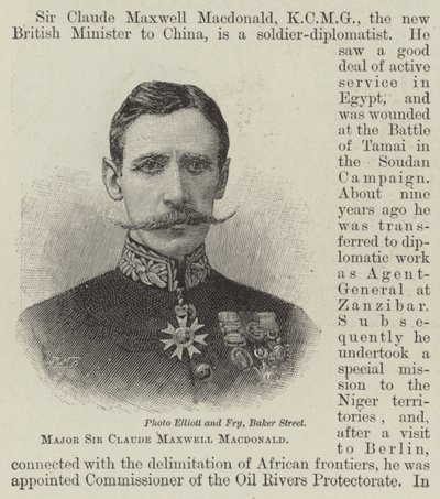 Major Sir Claude Maxwell Macdonald (Gravur) von English School