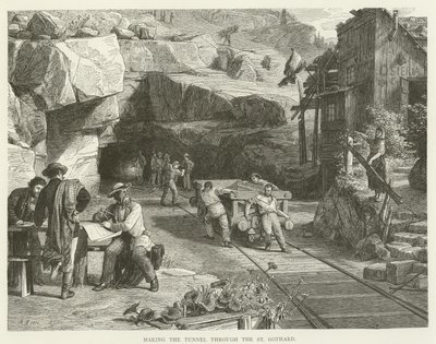 Bau des Tunnels durch den St. Gotthard von English School