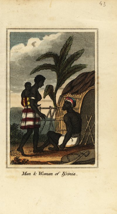 Mann und Frau aus Issinia, Guinea, Westafrika von English School
