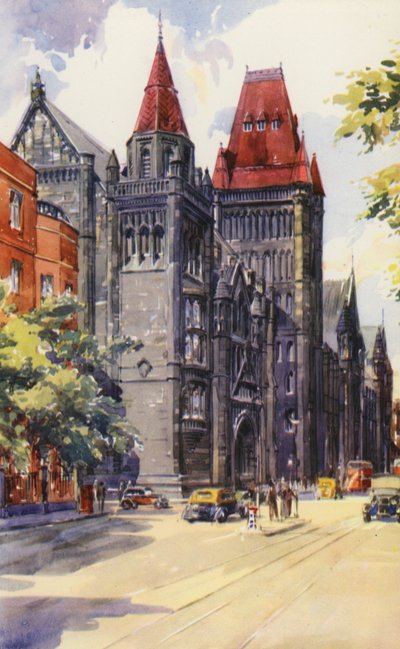 Universität Manchester (Farblithografie) von English School