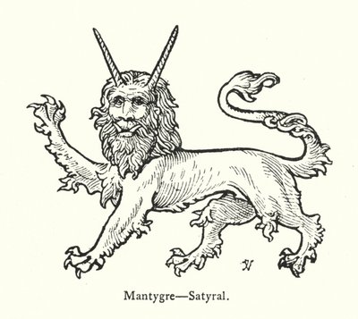Mantygre, Satyral (Gravur) von English School