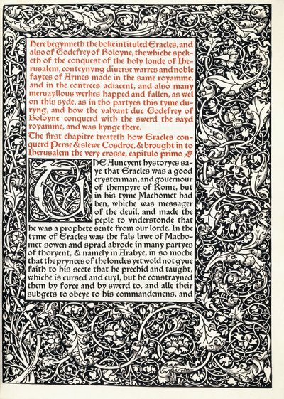 Manuskript mit historisierter Initiale "G" und ganzseitigem Rand, 1893 von English School