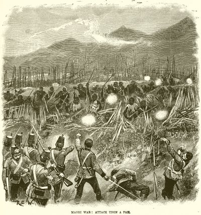 Maori-Krieg: Angriff auf ein Pah von English School