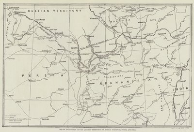 Karte von Afghanistan und den angrenzenden Gebieten von Russisch-Turkestan, Persien und Indien von English School