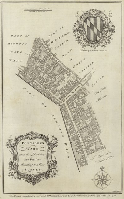 Karte des Portsoken Ward, London von English School