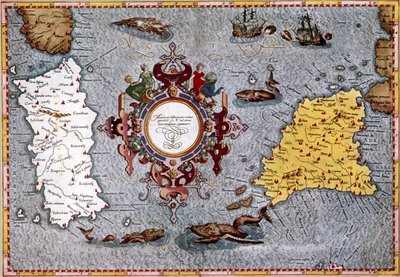 Karte von Sardinien und Sizilien, Ptolemäus