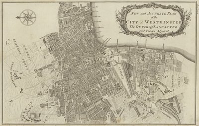 Karte der City of Westminster und des Herzogtums Lancaster, London von English School